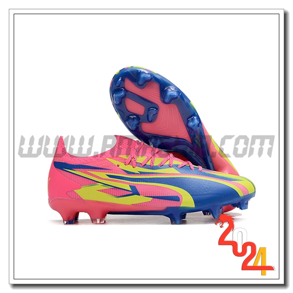 PUMA Scarpe Da Calcio Ultra Ultimate FG Rosa/Giallo/Blu