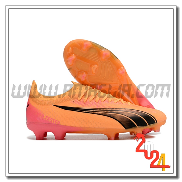 PUMA Scarpe Da Calcio Ultra Ultimate FG Arancia/Nero/Rosa -02