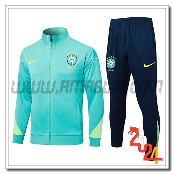 Tuta Allenamento Giacca Brasile Verde 2024 2025