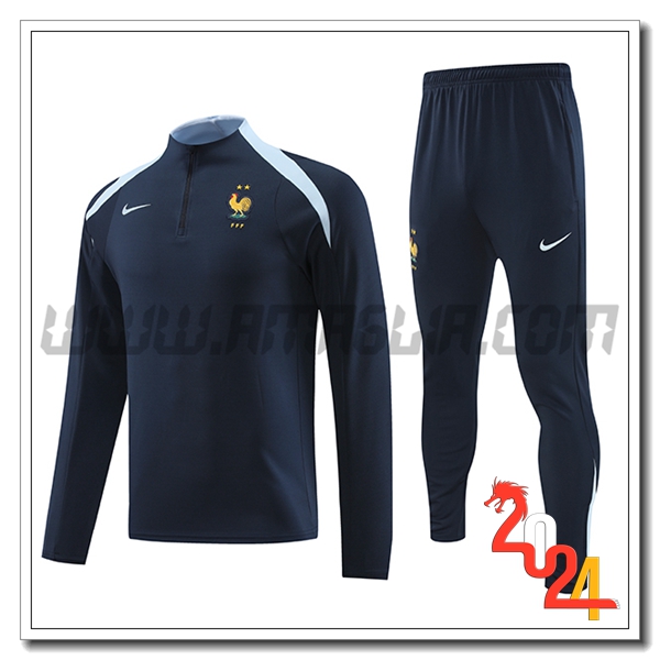 Tuta Allenamento Francia Blu Scuro 2024 2025