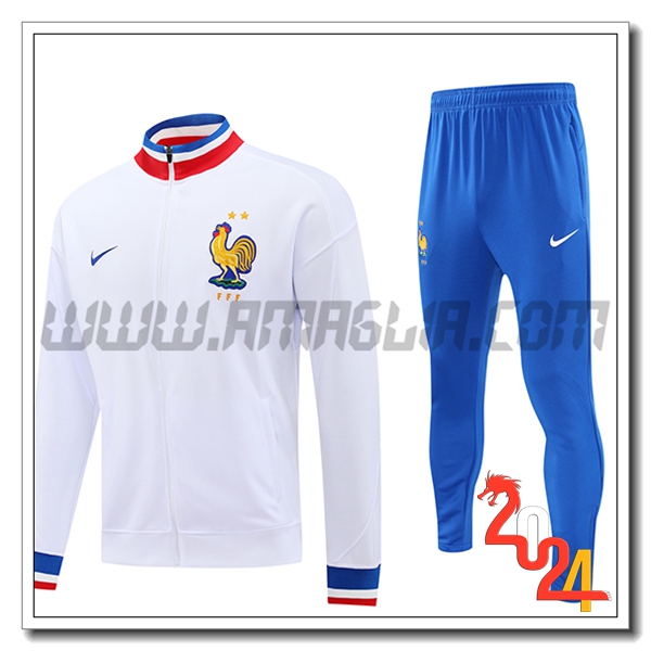 Tuta Allenamento Giacca Francia Bianco 2024 2025