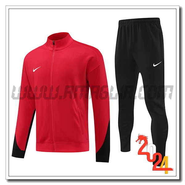 Tuta Allenamento Giacca Nike Rosso/Nero 2024 2025