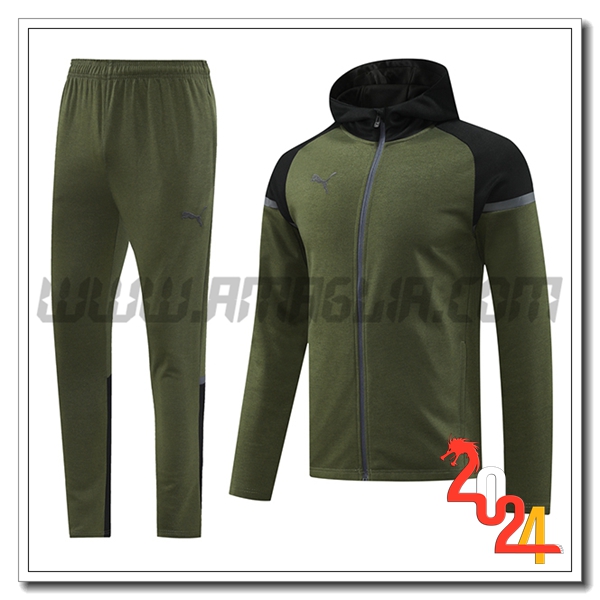 Giacca Con Cappuccio Tuta Giacca A Vento PUMA Verde/Nero 2024 2025
