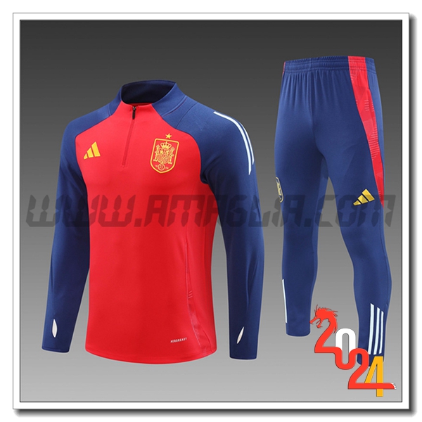 Tuta Allenamento Spagna Bambino Rosso/Blu 2024 2025