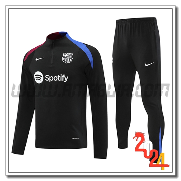 Tuta Allenamento FC Barcellona Bambino Nero/Blu/Rosso 2024 2025
