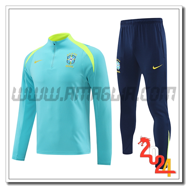 Tuta Allenamento Brasile Bambino Verde 2024 2025