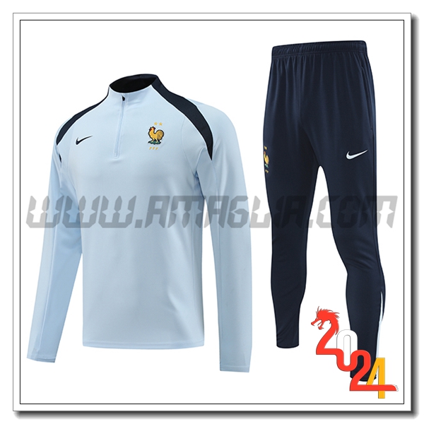 Tuta Allenamento Francia Bambino Azzurro 2024 2025