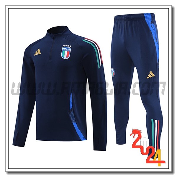 Tuta Allenamento Italia Bambino Blu Scuro 2024 2025