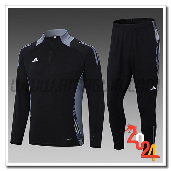 Tuta Allenamento Adidas Bambino Nero/Grigio 2024 2025