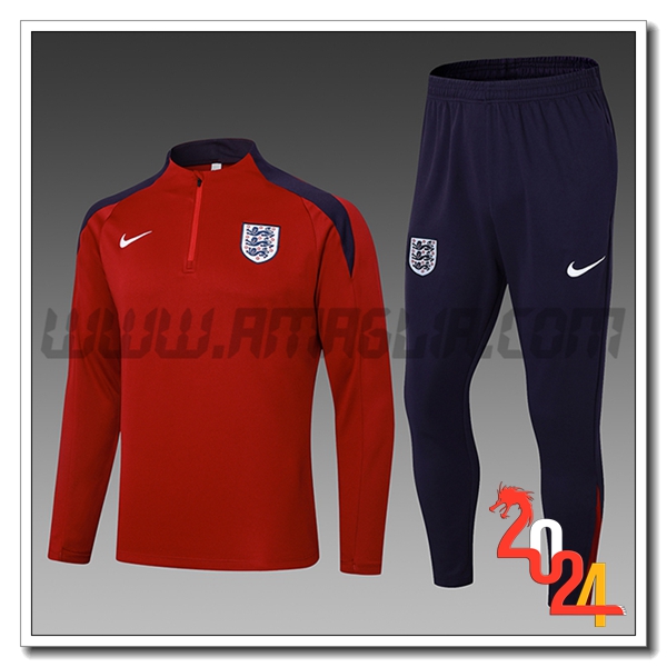 Tuta Allenamento Inghilterra Bambino Rosso 2024 2025