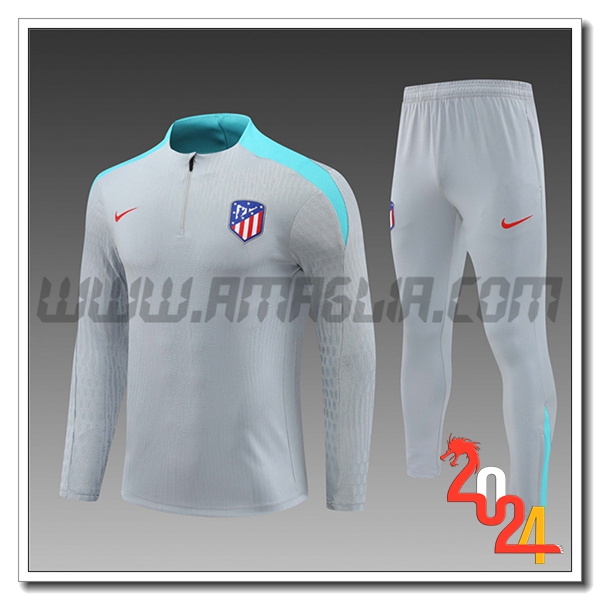 Tuta Allenamento Atletico Madrid Bambino Grigio/Verde 2024 2025