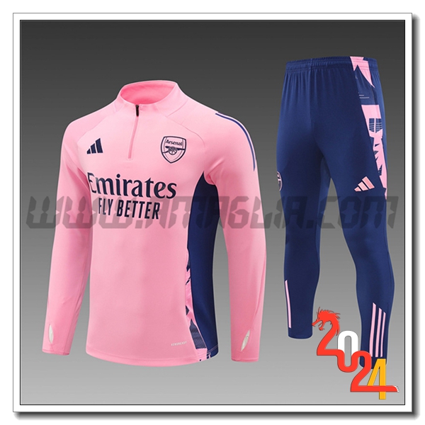Tuta Allenamento Arsenal Bambino Rosa/Blu 2024 2025