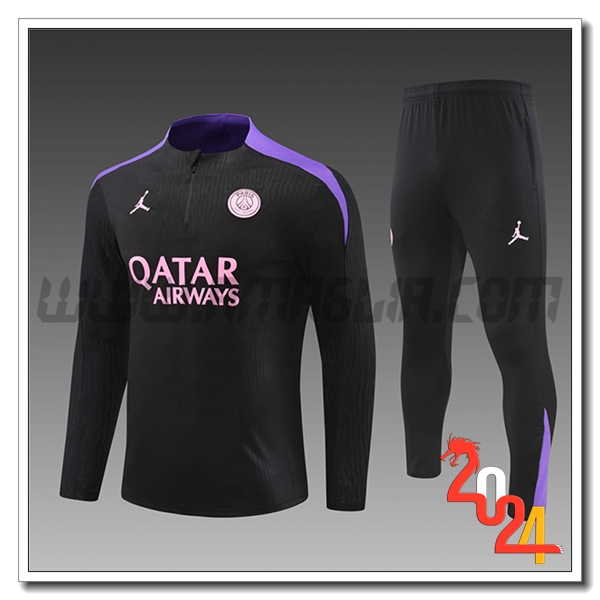 Tuta Allenamento PSG Bambino Nero/viola 2024 2025