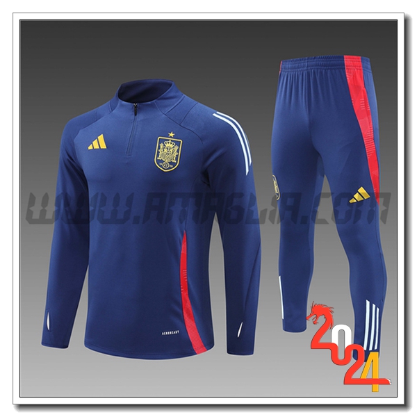 Tuta Allenamento Spagna Bambino Blu Reale 2024 2025
