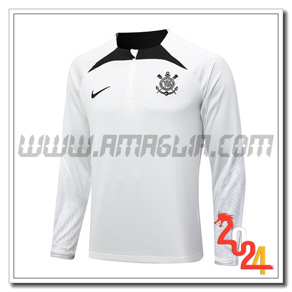Felpa Allenamento Corinthians Bianco/Nero 2024 2025