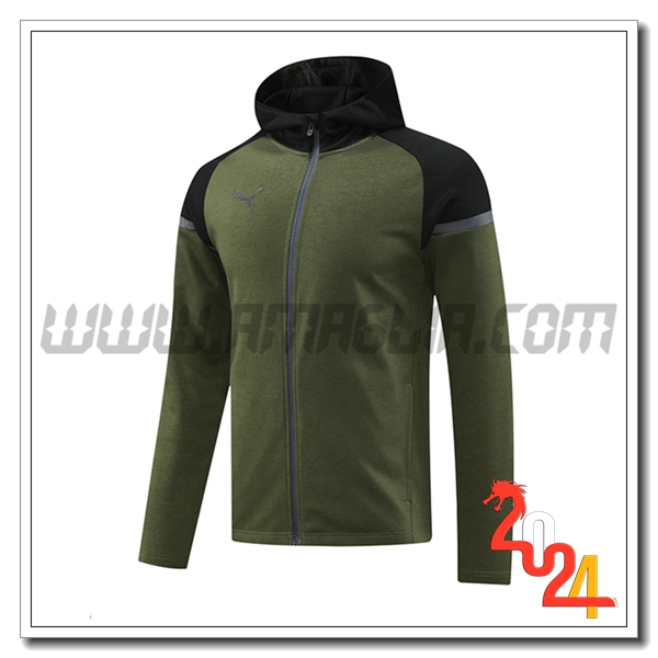 Giacca Con Cappuccio PUMA Verde/Nero 2024 2025