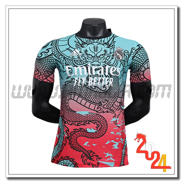 Maglia Calcio Real Madrid Special Edition 2024 2025 Rosso Verde