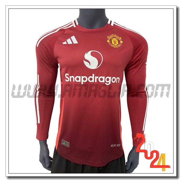 Prima Maglia Calcio Manchester United Maniche lunghe 2024 2025