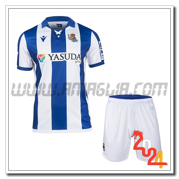 Nuovo Kit Maglia Real Sociedad Bambino Prima 2024 2025