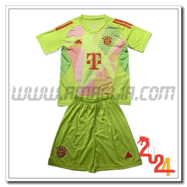 Kit Maglia Portiere Bayern Monaco Bambino 2024 2025 Verde
