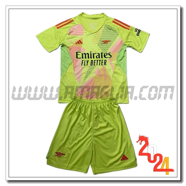 Kit Maglia Portiere Arsenal Bambino 2024 2025 Verde
