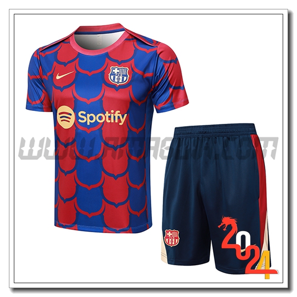 Kit Maglia Allenamento FC Barcellona Rosso/Blu 2024 2025