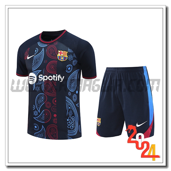 Kit Maglia Allenamento FC Barcellona Nero/Rosso/Blu 2024 2025