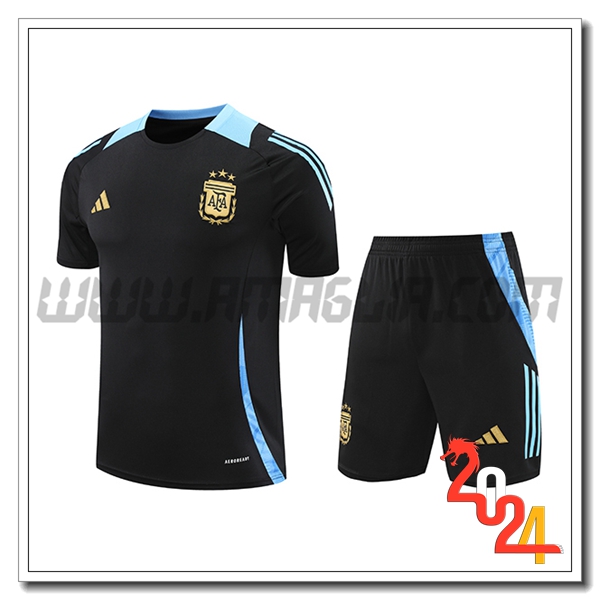 Kit Maglia Allenamento Argentina Nero/Blu 2024 2025