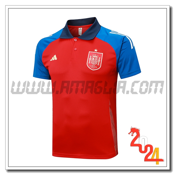 Maglia Polo Spagna Rosso/Blu 2024 2025