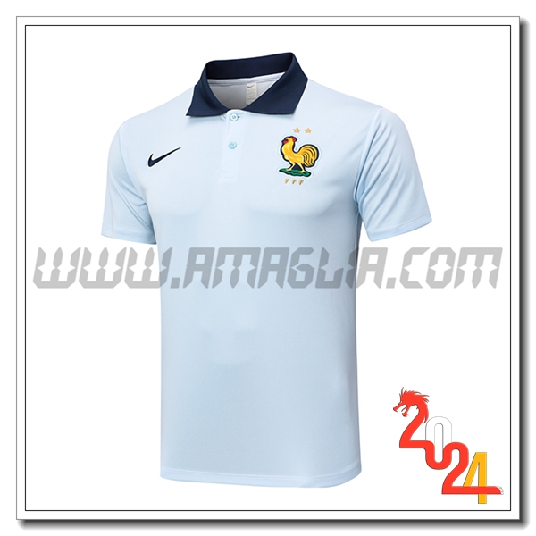 Maglia Polo Francia Azzurro 2024 2025