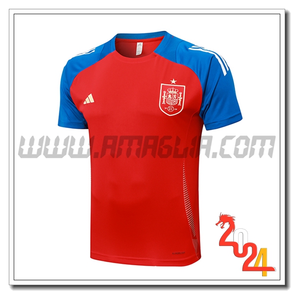 T Shirt Allenamento Spagna Rosso/Blu 2024 2025