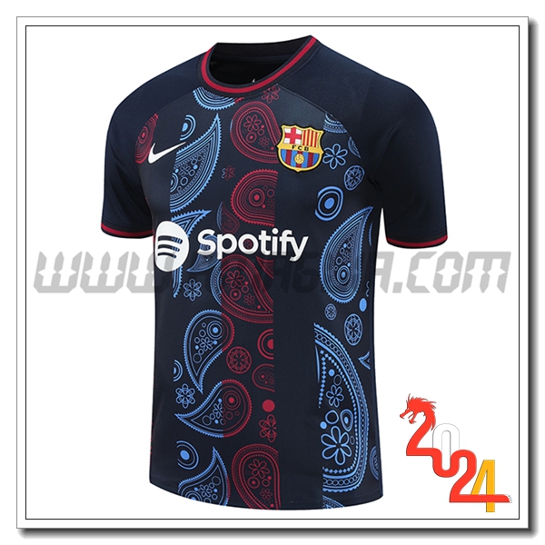 T Shirt Allenamento FC Barcellona Nero/Rosso/Blu 2024 2025
