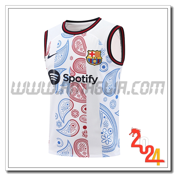 Canotta Allenamento FC Barcellona Bianco/Rosso/Blu 2024 2025