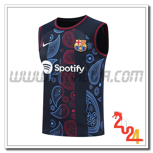 Canotta Allenamento FC Barcellona Nero/Rosso/Blu 2024 2025 -02