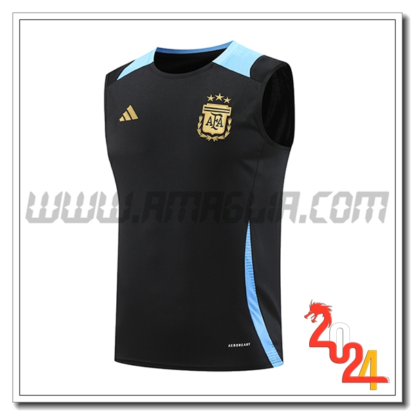 Canotta Allenamento Argentina Nero/Blu 2024 2025