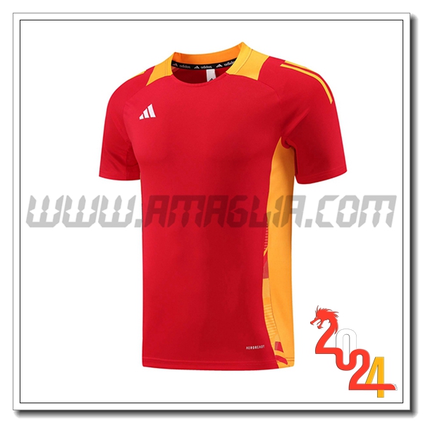 T Shirt Allenamento Adidas Rosso/Giallo 2024 2025