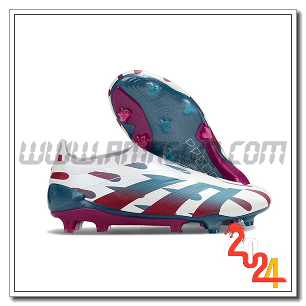 Adidas Scarpe Da Calcio PREDATOR ELITE LACELESS BOOTS FG Bianco/Verde/Rosso