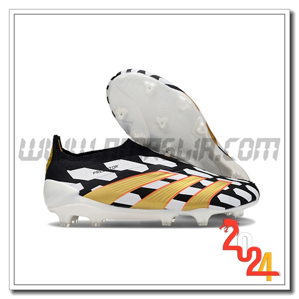 Adidas Scarpe Da Calcio PREDATOR ELITE LACELESS BOOTS FG Nero/Bianco/Giallo