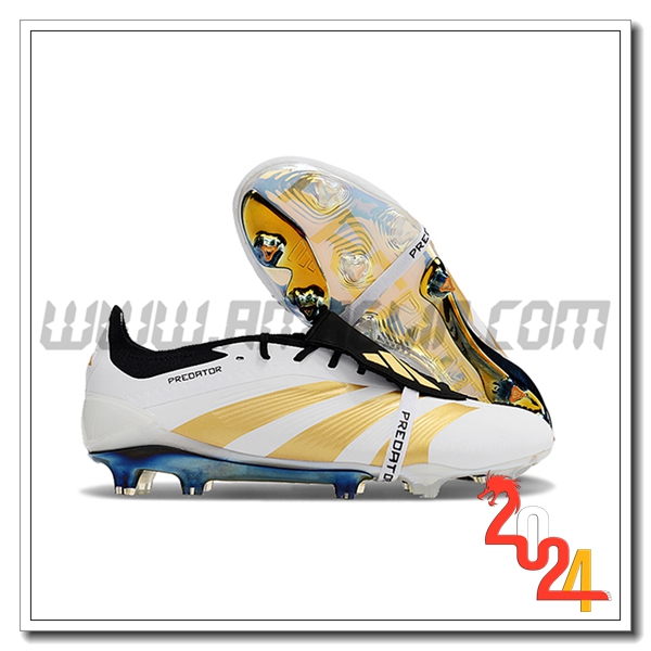 Adidas Scarpe Da Calcio Predator Elite Tongue FG Bianco/Giallo/Nero