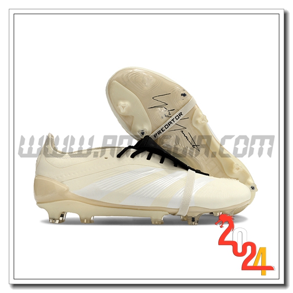 Adidas Scarpe Da Calcio Predator Elite Tongue FG Beige/Bianco