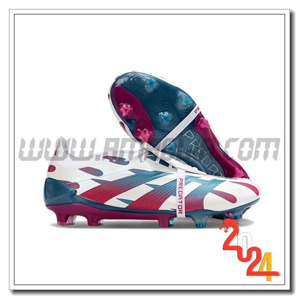 Adidas Scarpe Da Calcio Predator Elite Tongue FG Bianco/Verde/Rosso