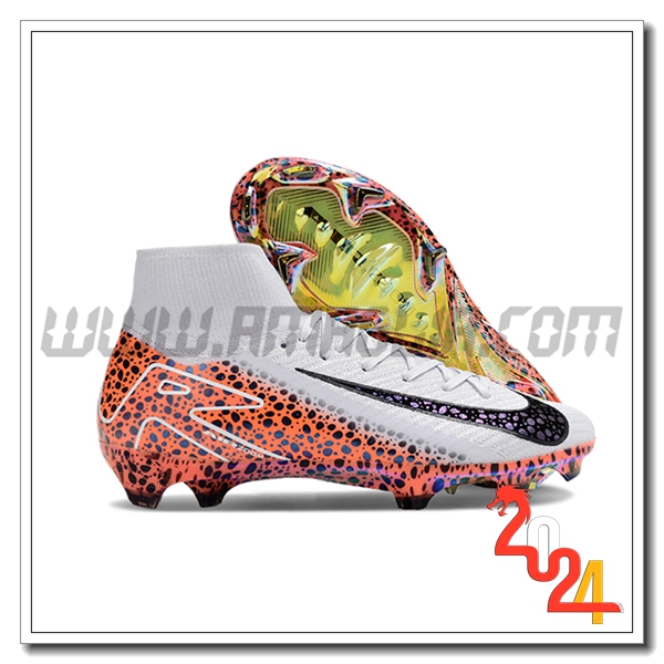 Nike Scarpe Da Calcio Air Zoom Mercurial Superfly IIX Elite FG Bianco/Nero/Arancia