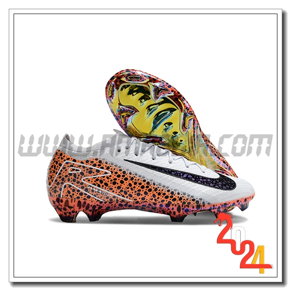 Nike Scarpe Da Calcio AIR Zoom Mercurial Vapor 16 Elite XXV FG Bianco/Nero/Arancia -02