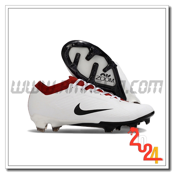 Nike Scarpe Da Calcio AIR Zoom Mercurial Vapor 15 Elite XXV T90 FG Bianco/Rosso/Nero