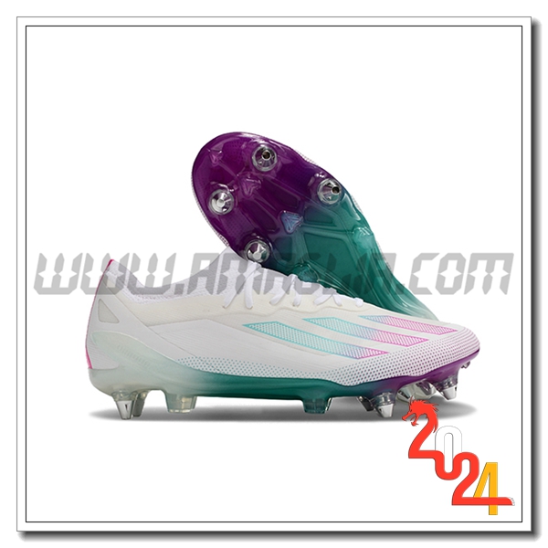 Adidas Scarpe Da Calcio X Crazyfast1 SG Bianco/Verde/viola