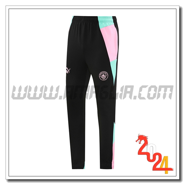 Pantaloni Da Allenamento Manchester City Nero/Rosa/Verde 2024 2025