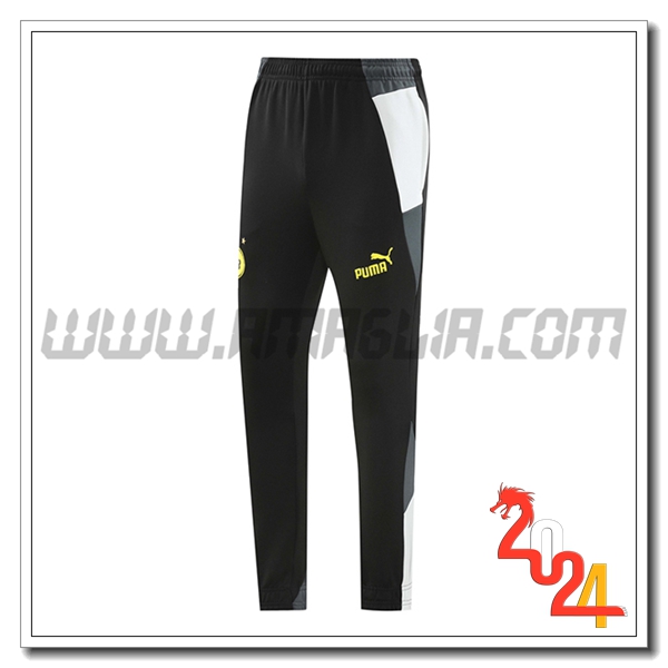 Pantaloni Da Allenamento Dortmund Nero/Grigio/Bianco/Giallo 2024 2025