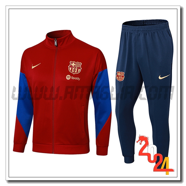Tuta Allenamento Giacca FC Barcellona Rosso/Blu 2024 2025 -02