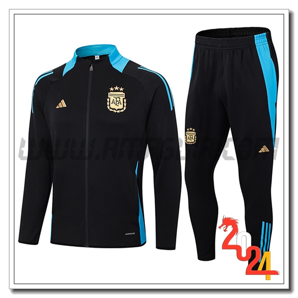 Tuta Allenamento Giacca Calcio Argentina Nero/Blu 2024 2025 -02
