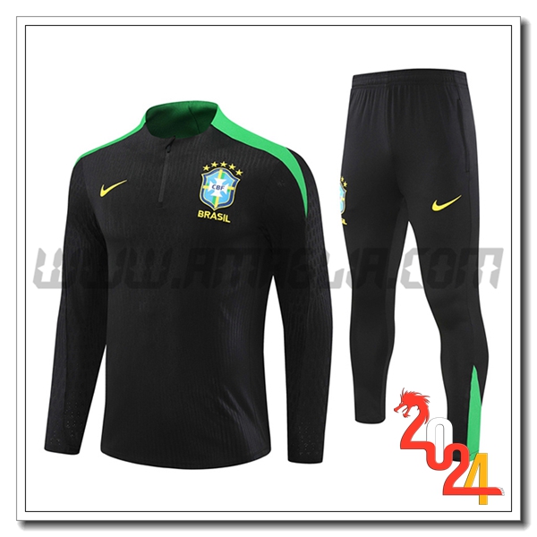 Tuta Allenamento Brasile Nero/Verde 2024 2025
